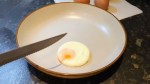 45s microwave fried egg in a bowl