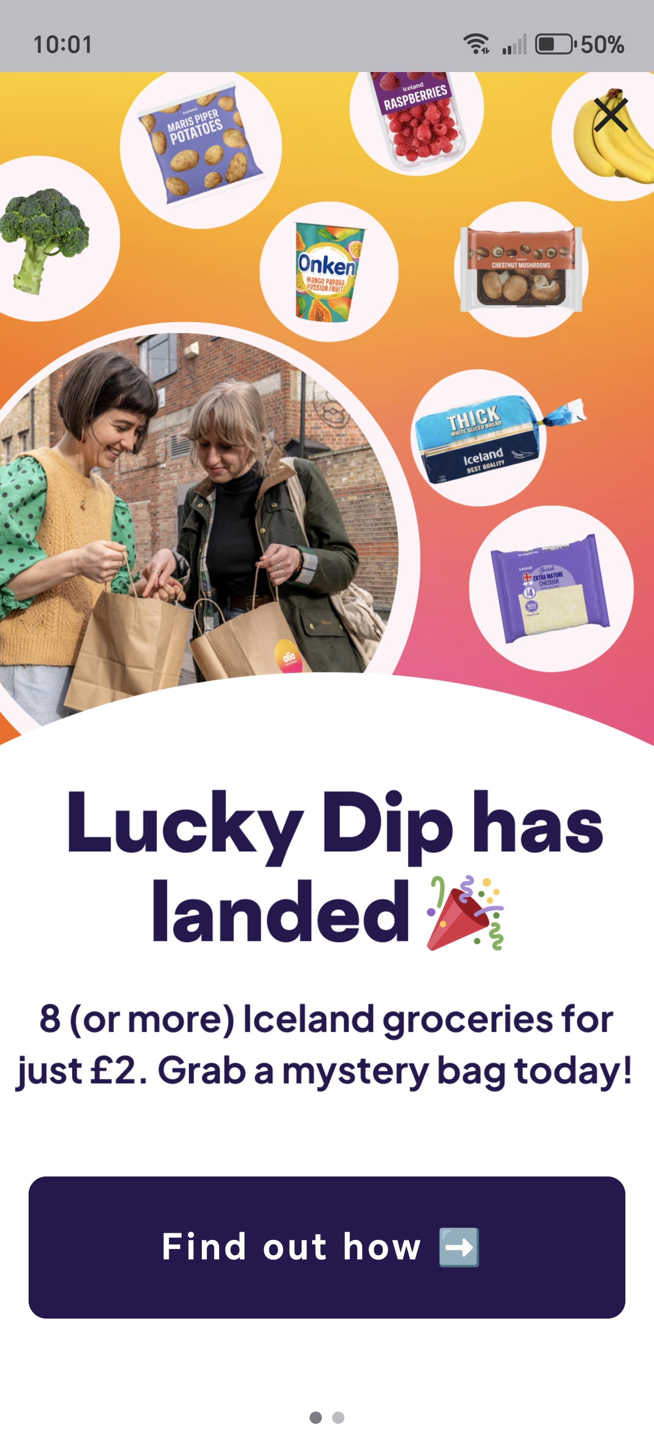 Advertising Olio X £2 bag